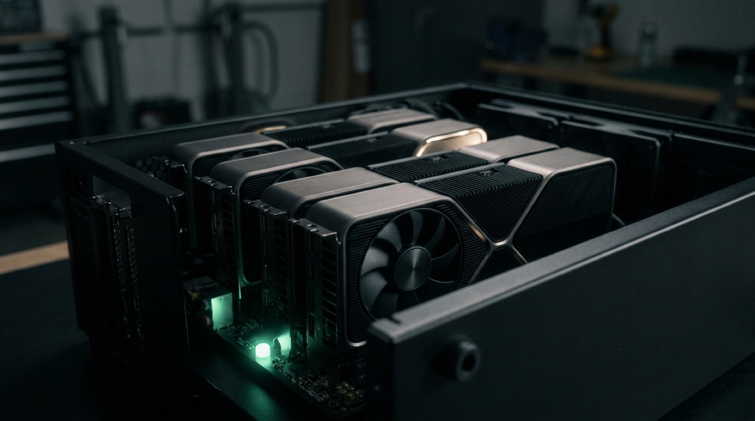 Hochleistungs-Computer mit mehreren grossen NVIDIA-Grafikkarten