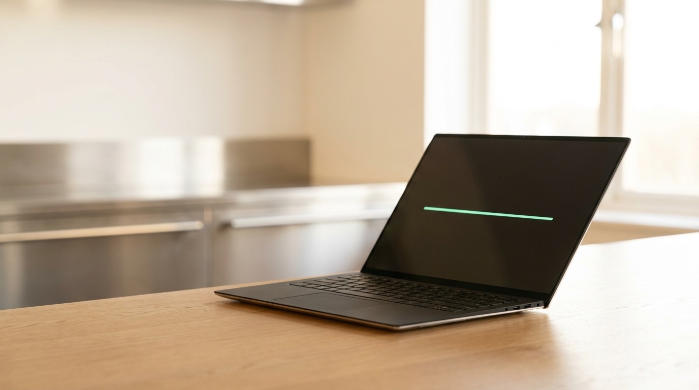 Dünnes dunkles Premium-Business-Notebook mit randlosem Display