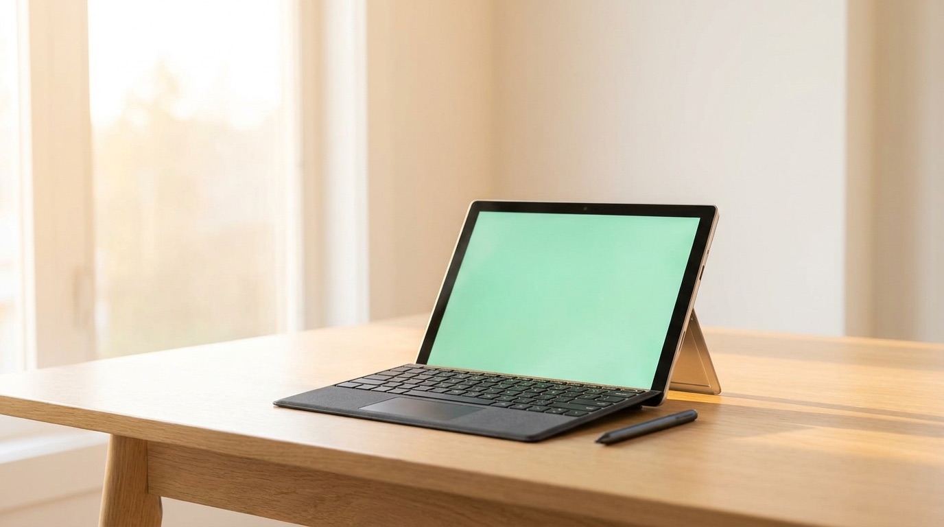 Abnehmbares 2-in-1-Gerät mit Kickstand, magnetischer Tastatur und Stift